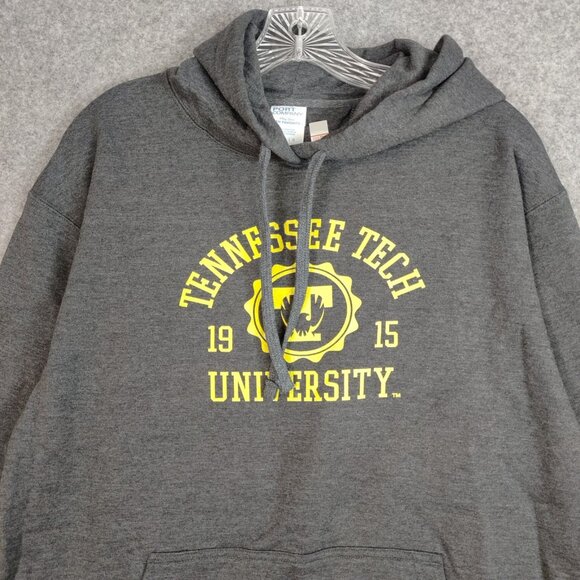 Tennessee Tech University Hoodie Mens Size L Gray Fleece Pullover Casual School - Picture 2 of 9
